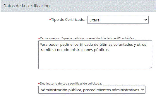 Datos Certificación