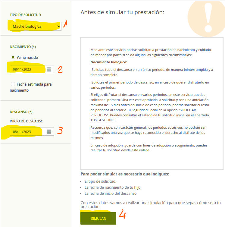 Prestación opciones