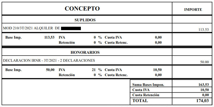 Factura con suplido