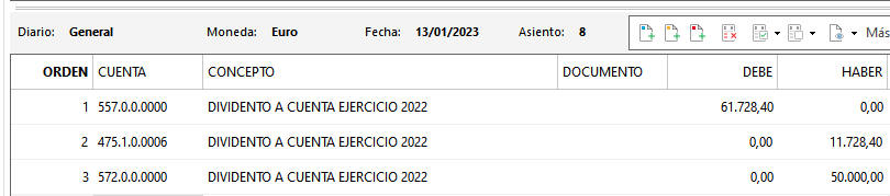 DIVIDENTO A CUENTA