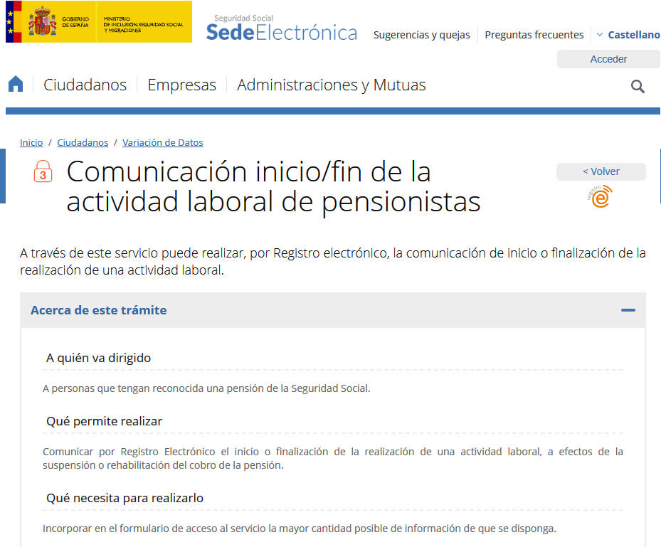 Comunicación fin actividad laboral