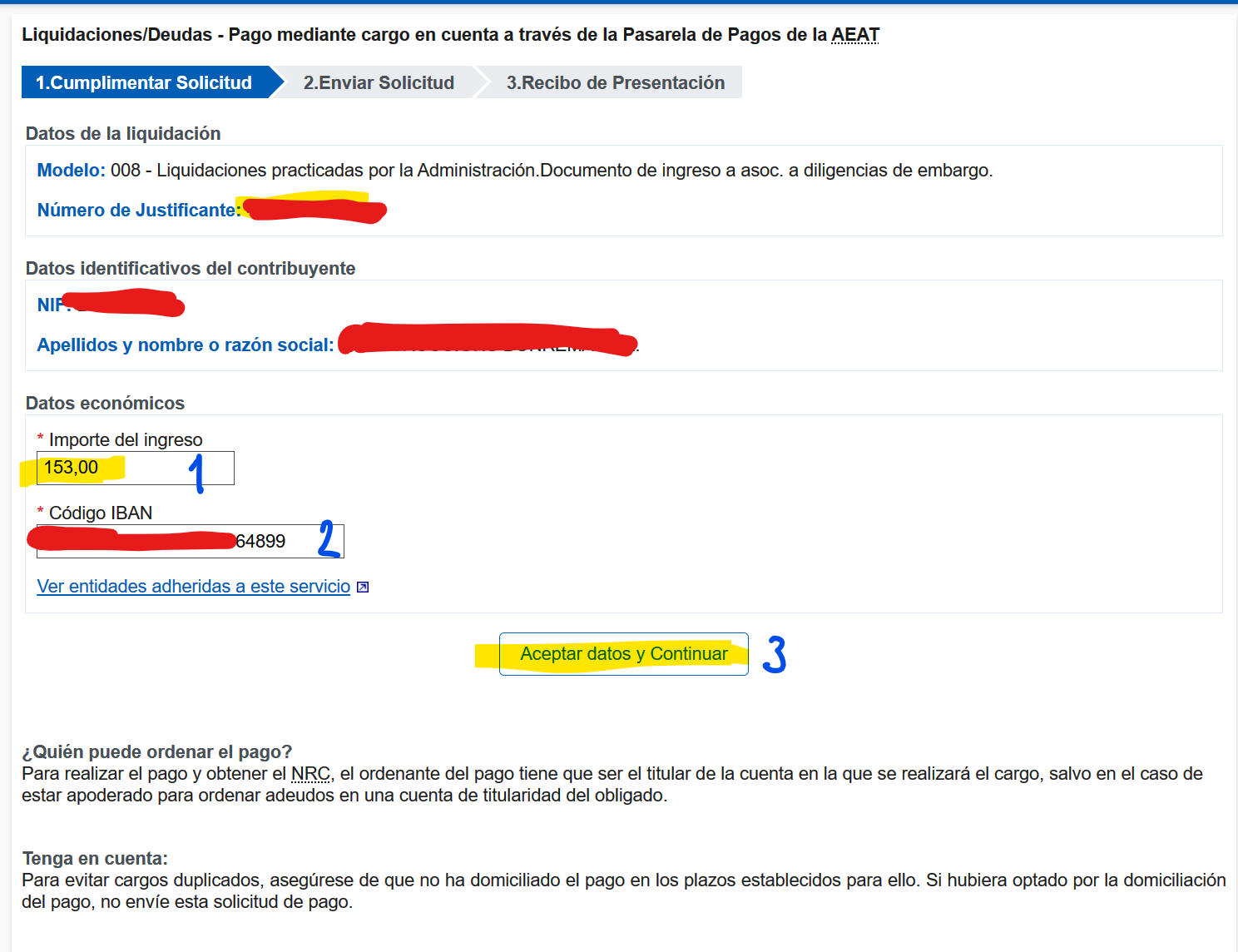 Orden cargo